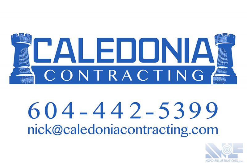 a logo design for Caledonia Contracting, and construction and renovation company in Vancouver British columbia