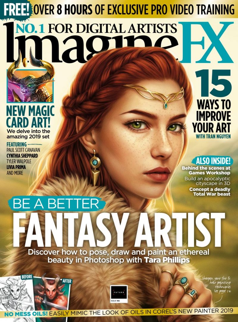 Cover of ImagineFX 166 featuring the artwork of the best digital artists including Aaron Wolf