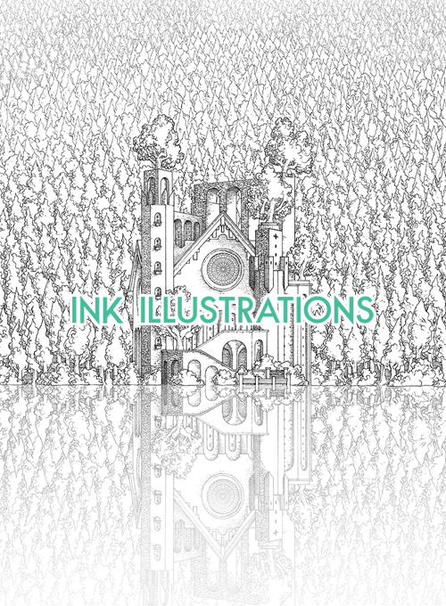 Ink Illustrations link from the front page of awolfillustrations.com